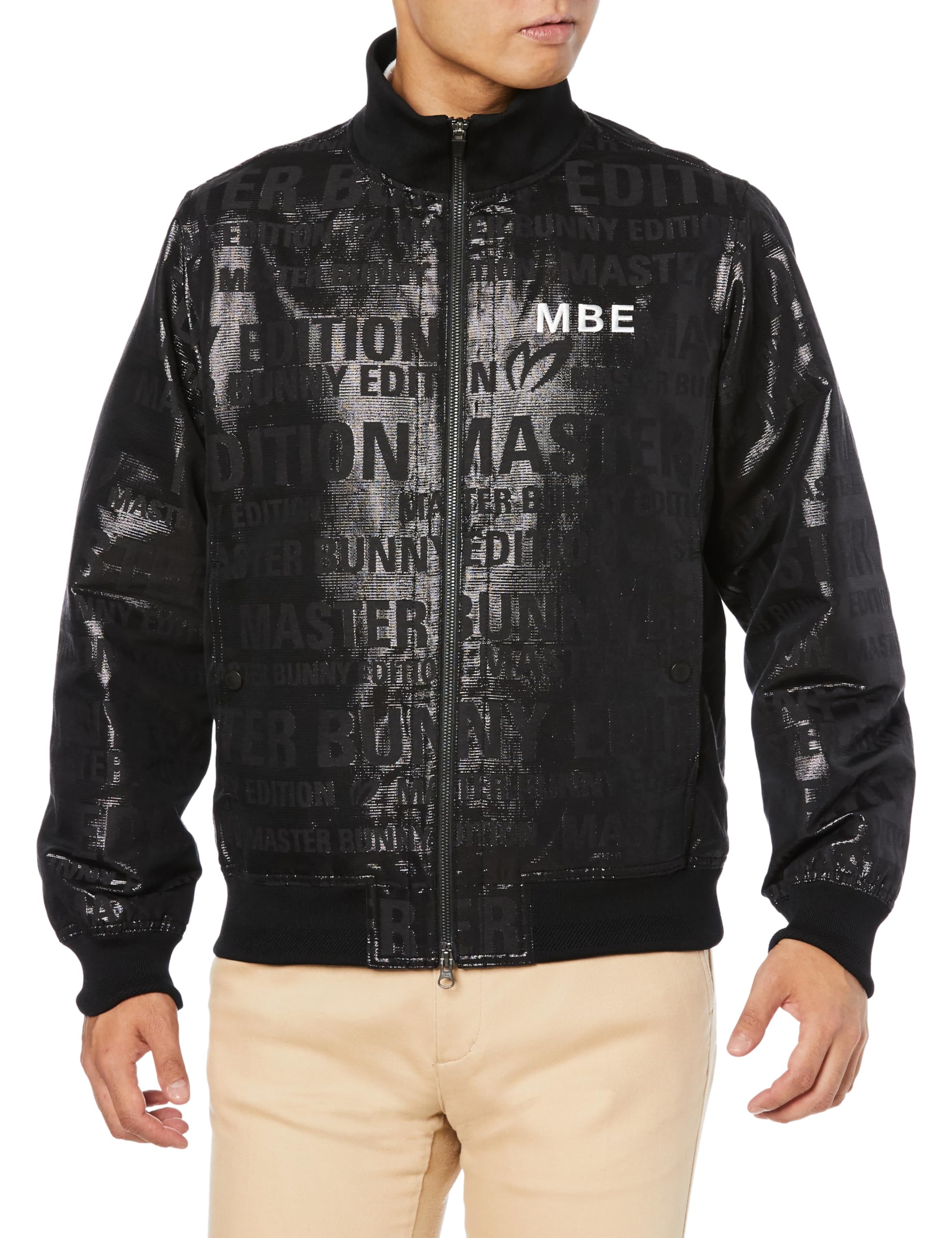 

full zip blouson logo Golf outerwear 4 [Master Bunny] Men s (brand jacquard) / / 758-3220905 010_Black [M]