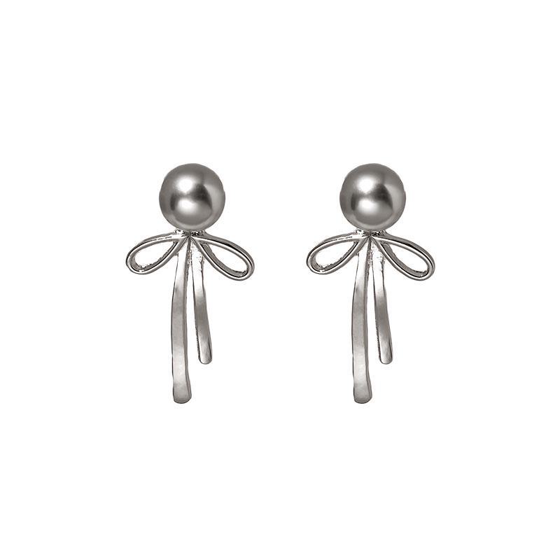 S925 Silber Schleifen-Perlenohrringe - Trendig, luxuriös und stilvoll für Frauen