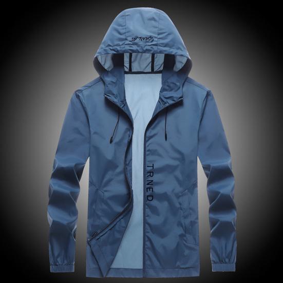 Sun Protection Coat Solid Color Drawstring Summer Relaxed Fit Hood Outdoor Windbreaker for Camping Hiking Fishing Riding