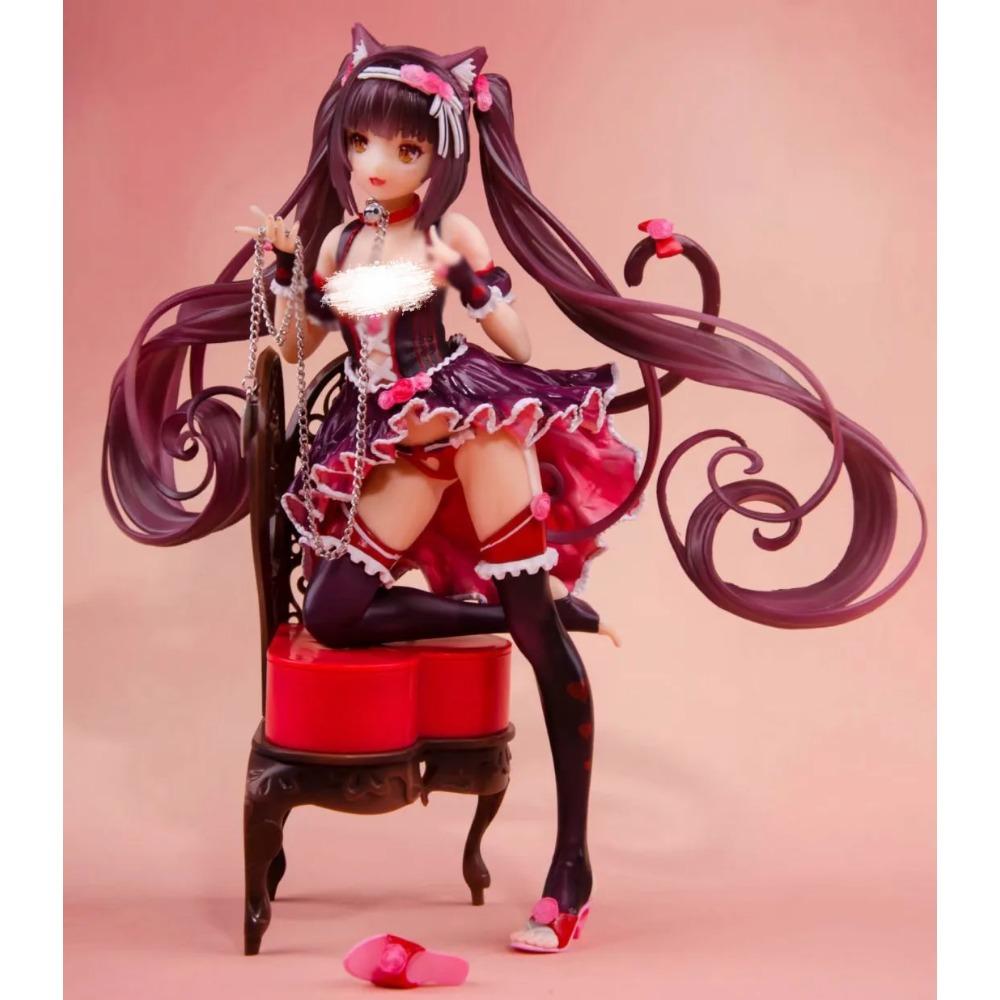 24CM Anime NEKOPARA Figure Chocolates Vanilla Action Figure Cat Style Model PVC Static Toys Gift Doll Cat Maid store is Open! ch