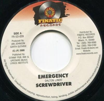 Disque 7 pouces TOURNEVIS - Urgence FRSD039 Finatic Records 2000 Jamaïque Reggae, Ska & Dub Occasion