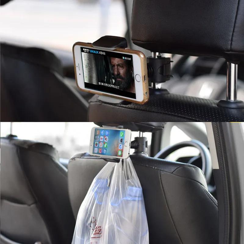 Universal Car Back Seat Headrest Support Bracket Adjustable 360 Degree Rotating IPad Mobile Phone Black Mount Holder In Car