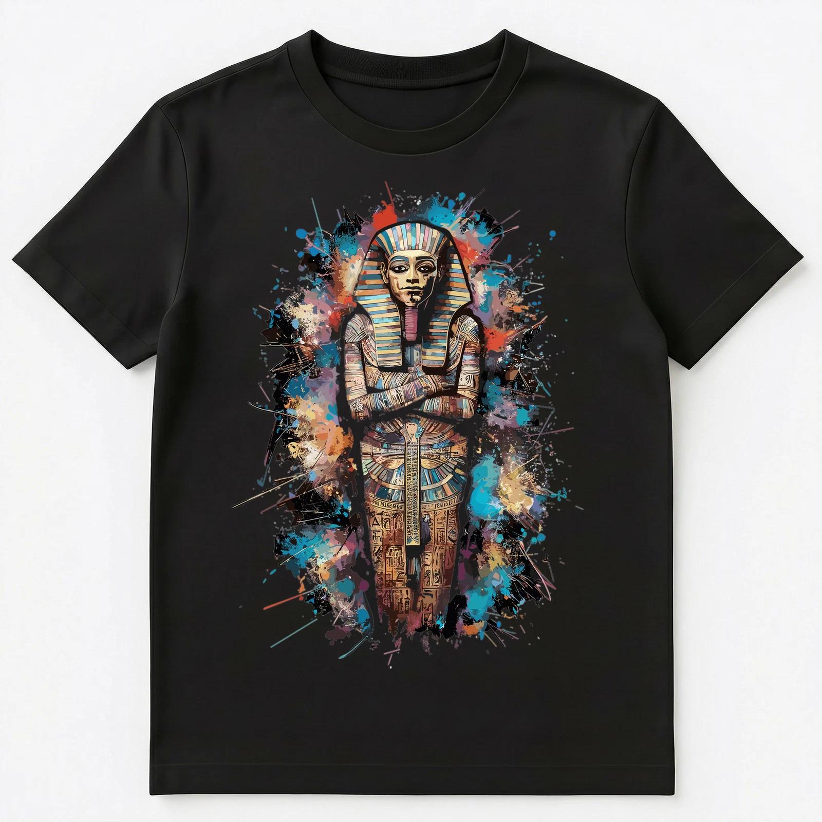 

Colorful Paint Splash Egyptian Mummy Art Graphic Unisex T-Shirt XL