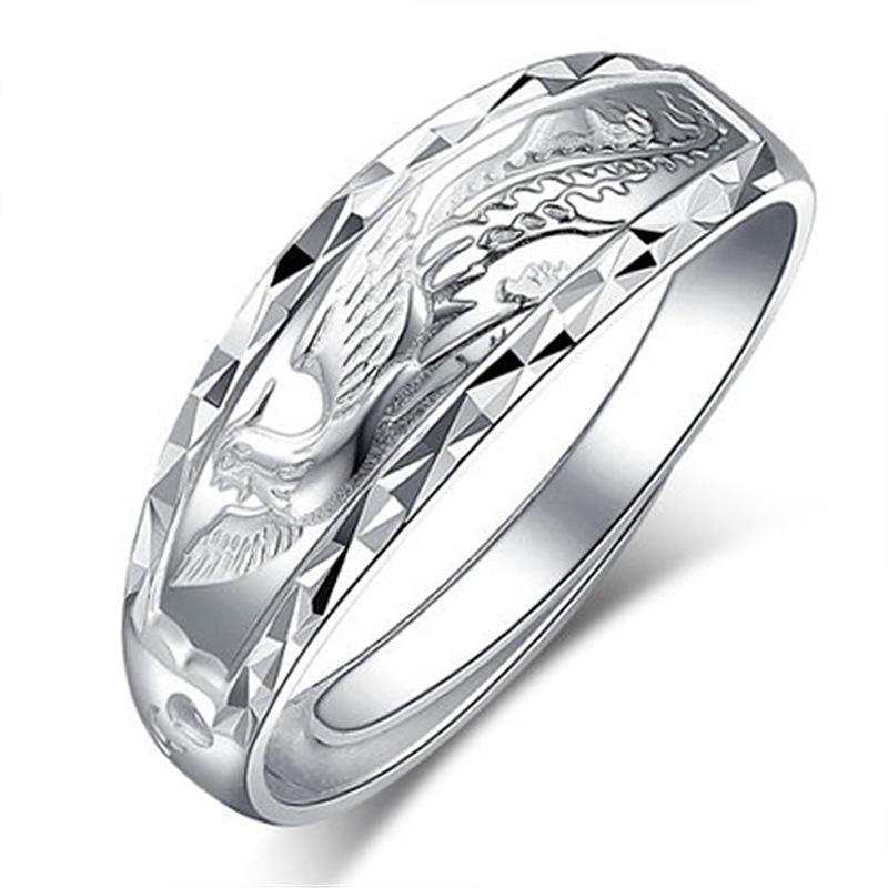 Dragon Jewelry Relief Dragon And Phoenix Ring Couple Open Ring Dragon And Phoenix Instrument Ring Valentine 'S Day Gift 