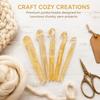 5pcs Assorted Sizes Crochet Hook Set Thickened Handle Ergonomic Crochet Hooks  For Blanket Knitting