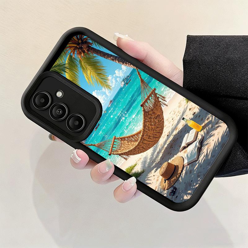 Phone Case for Samsung Galaxy A17 A16 A15 A14 A13 Summer Beach Sea Palm Tree Vacation A56 A36 A26 A55 A35 A25 A54 A34 A24 A53 A3