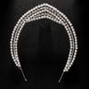 Glinting Rhinestones Headband Luxurious Pearls for Pageant Prom Bridal Wedding Bridal Wedding Hair Accessories