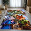 Cartoon Zootopia Judy Nick Living Room Non-Slip Area Rug Soft Carpet for Bedroom Kids Playroom Sofa,Home Decor Doormat Gift