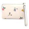 Coach Boxed 16 Vegetable Print Wristlet Coin Purse With Bag Charm Gift Set Women Wristlet White C8331-IMCAH
