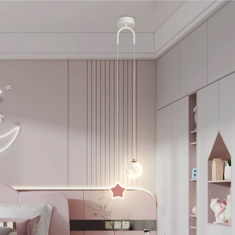 Creative Children's Pendant Lamp for Bedroom Bedside Plane Star Cloud Moon Kids Baby Hanging Lights Home Decoration