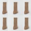 6 Pairs Women Spring and Autumn Pure Cotton Five Finger Socks Retro Solid Color Lace Striped Split Toe Socks Vintage Comfortable Socks