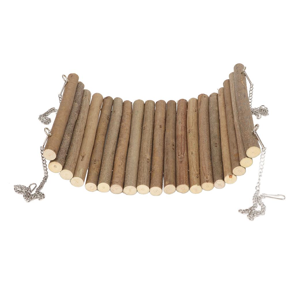 Hamster Wooden Swing Natural Large Space Climbing Playing Hamster Swing Hammock with Hanging Chain for Mice Parrots