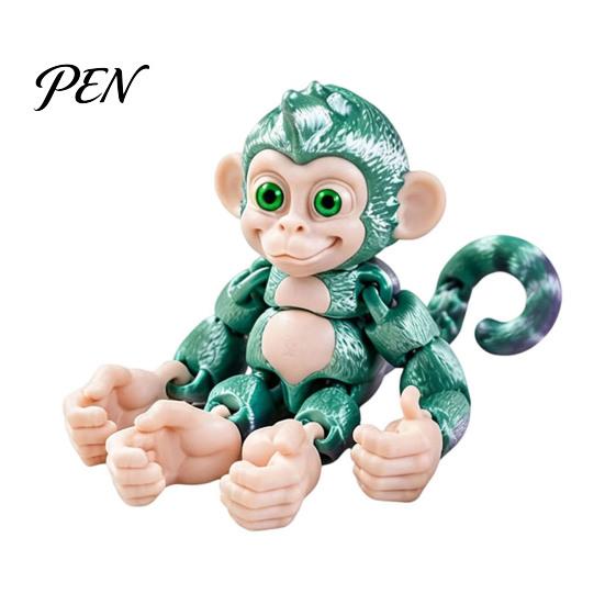 Small Collectible Monkey Figures 3D Printed Articulated Fidget Toy, Movable Joints Animal Toy Stress Relief Sensory Toys for Kids Adults, Creative