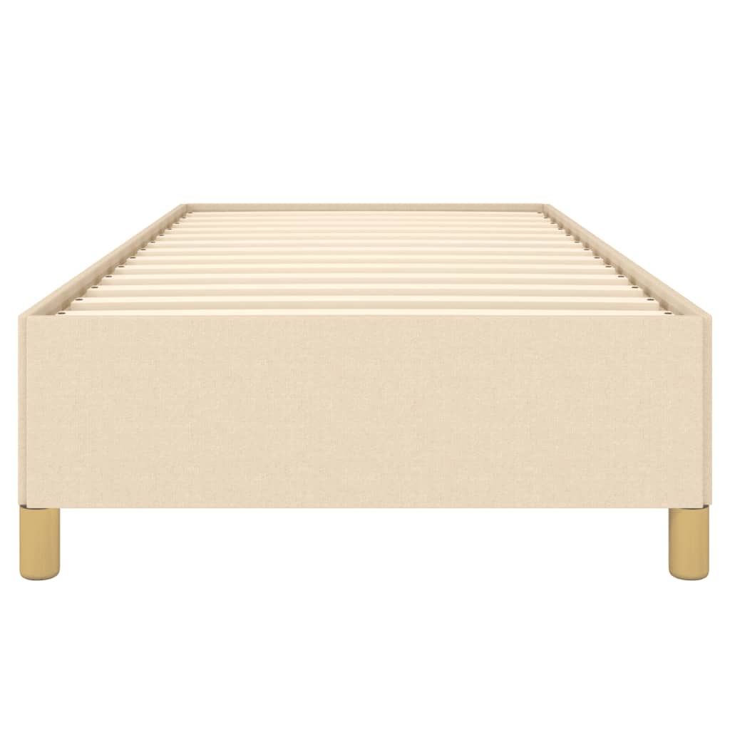 Bed Frame without Mattress Cream 90x190 cm Fabric