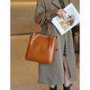 Large Capacity Casual Vertical Leather Tote Bag New Autumn and Winter Fashionable Soft Cowhide Texture Women's Shoulder Bag