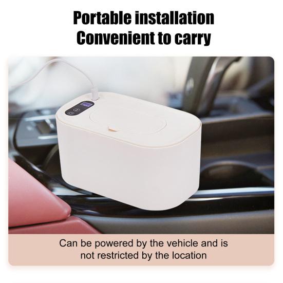 Portable Baby Wipe Warmer Adjustable LED Display Large Capacity Home Travel Fast Heating Diaper Wet Wipe Holder Dispenser Heater