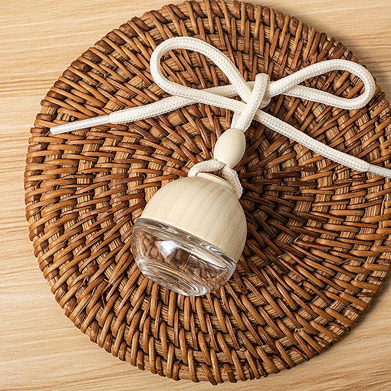 Glass Transparent Refillable Car Perfume Air Freshener Empty Hanging Bottle Frag