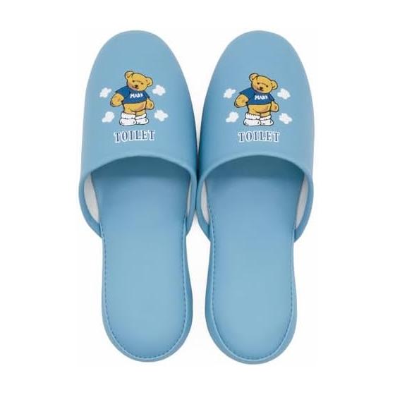 [Okumura] okumura Toilet Slippers, M Size, Blue, AAAM6901BL, Easy to Clean, Retro and Cute, Vinyl Leather Material
