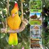 Hanging Parrot Resin Decor Outdoor Tiki Bar Statue Ornaments Tropical Bird Figurine for Garden Tree Plant Patio Lawn Yard Porch