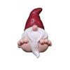 Resin Creative Dwarf Figurine Big Feet Wearing A Hat And White Design Beard