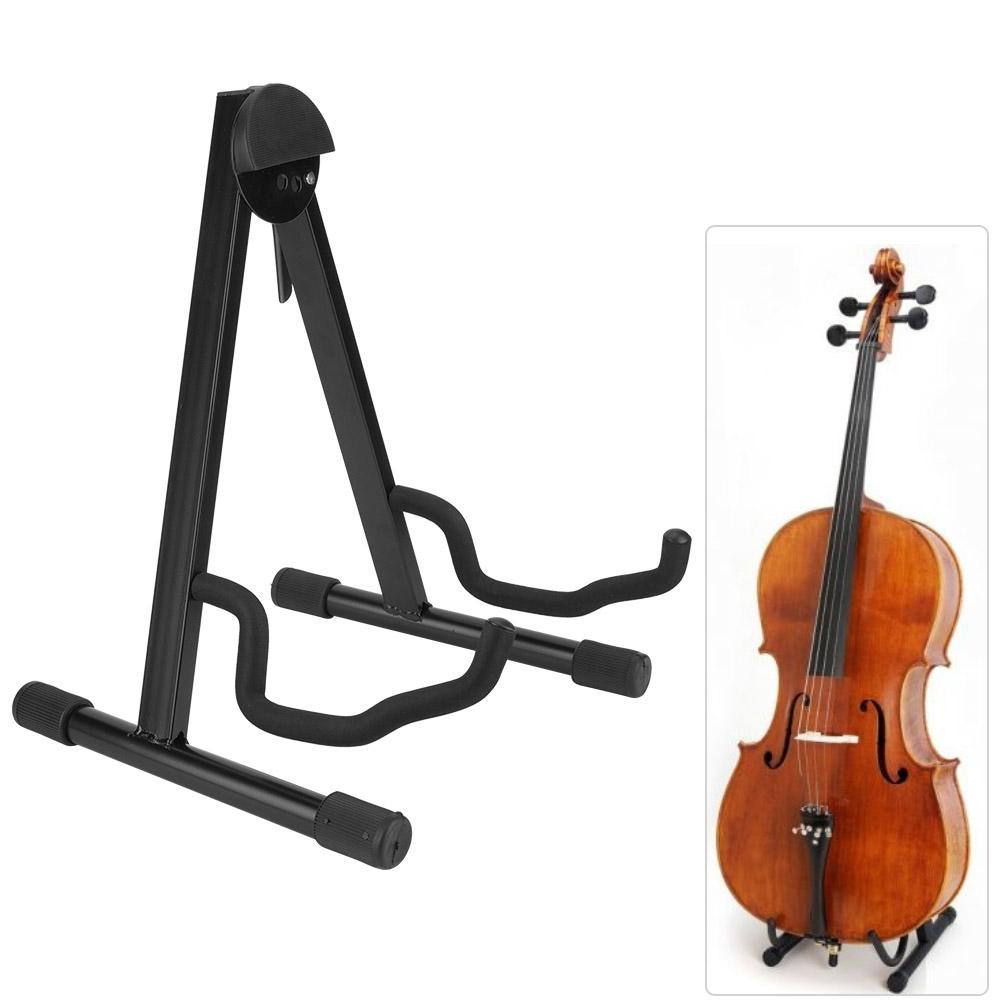 A Frame Adjustable Folding Cello Stand Support Musical Instrument Accessory Black