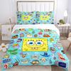 Spongebob Squarepants Characters Print 3Pcs Bedding Setduvet Cover With 2 Bedropillowcase Home Birthday Gift