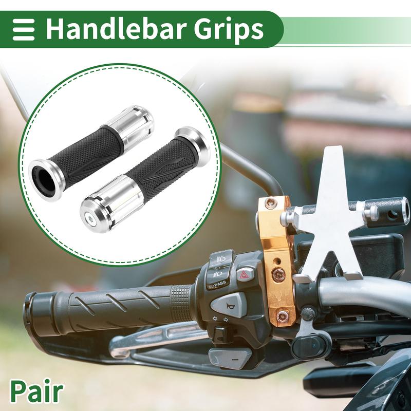 Motoforti 22mm 24mm Universal Motorcycle Hand Grips Cover Rubber Aluminum Alloy Handlebar Grip for Motorcycle Scooter 1 Pair