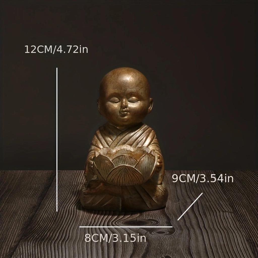 Zen kleine Buddha Statue Kerzenständer dekorative Lampe antik Veranda Schlafzimmer Zuhause kleiner Mönch Meditation Harzhandwerk kreative Zierde