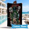 Custom Name Beach Towel Slipk-not Artistic Masks Microfiber Beach Towel, Lightweight for Summer Travel, Swimming Pool Fan Birthday Gift