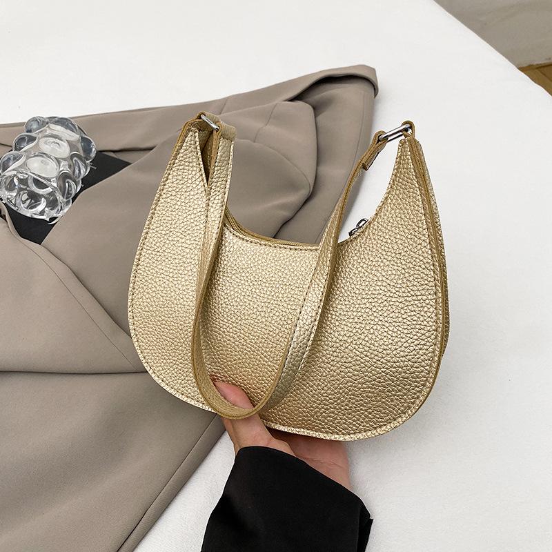 Women's Chic Lychee Pattern Crossbody Bag - Large Capacity, Versatile, Fashionable Shoulder & Dumpling Style