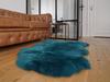 Sheepskin Dark Green Aqua Color Throw Genuine Leather Sheep Skin Dyed Decorative Rug Light Blue