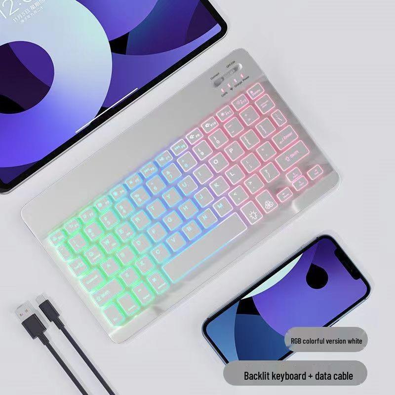 Luminous Wireless Keyboard & Mouse Set for iPad, Silent Bluetooth, Portable, High-Value