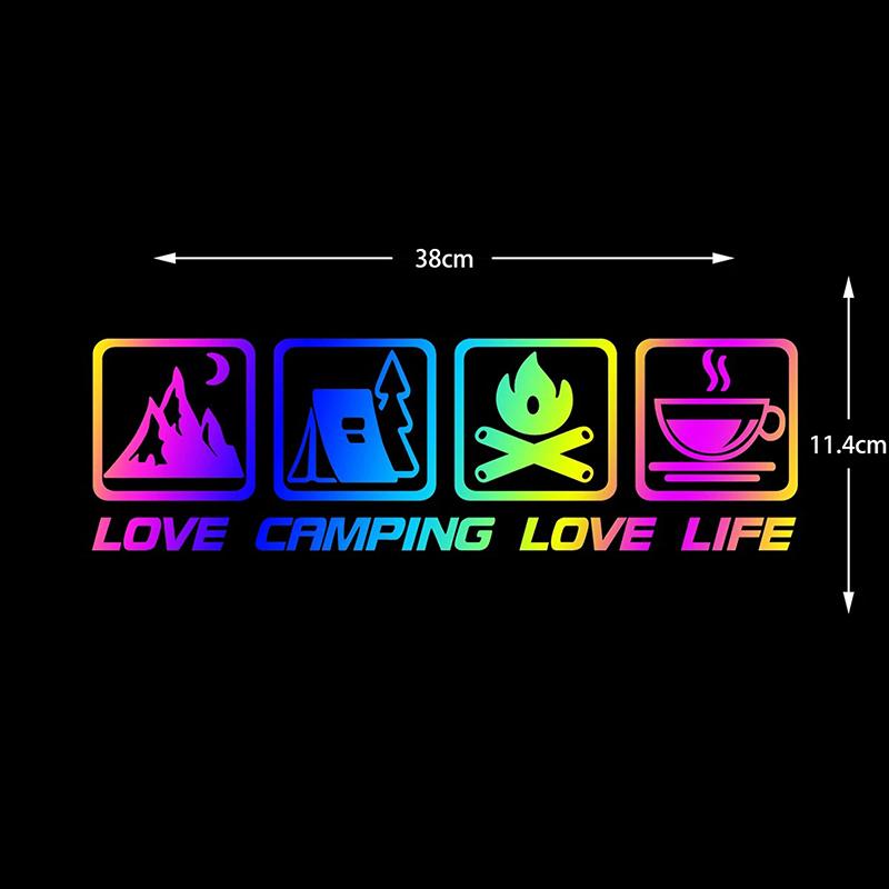 Love Camping, Love Life. Car Sticker Decoration Waterproof For Window And Bumper Stickers Of Cars, Trucks And Motorcycles