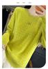 Women's Pure Wool Slimming Loose Fit Hollow Round Neck Sweater: Autumn/Winter Knit Pullover