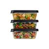 3x Food Containers 1200ml Food Box for School Work Set