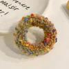 1PCS New Colored Dot Plush Hair Loop High Elastic Thick Ponytail Holder Vintage No Harm Hair Scrunchie Women Girl Hair Accessory