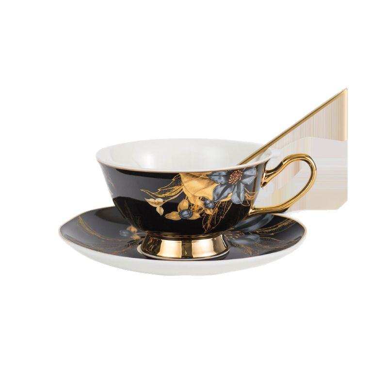 Vintage Luxury Bone China Coffee & Tea Cup Set - Elegant Ceramic Gift Pair
