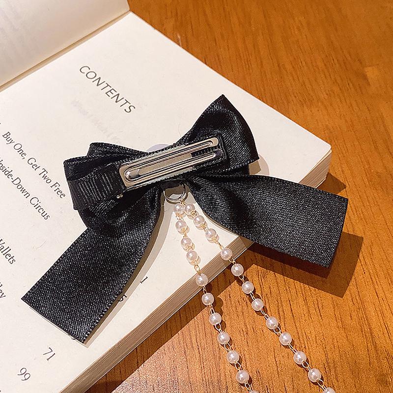 Elegant Vintage Sweet Bow Pearl Tassel Chain Hairpins Sweet Headband Hair Clips For Women Girls Fashion Hair Accessories Gift