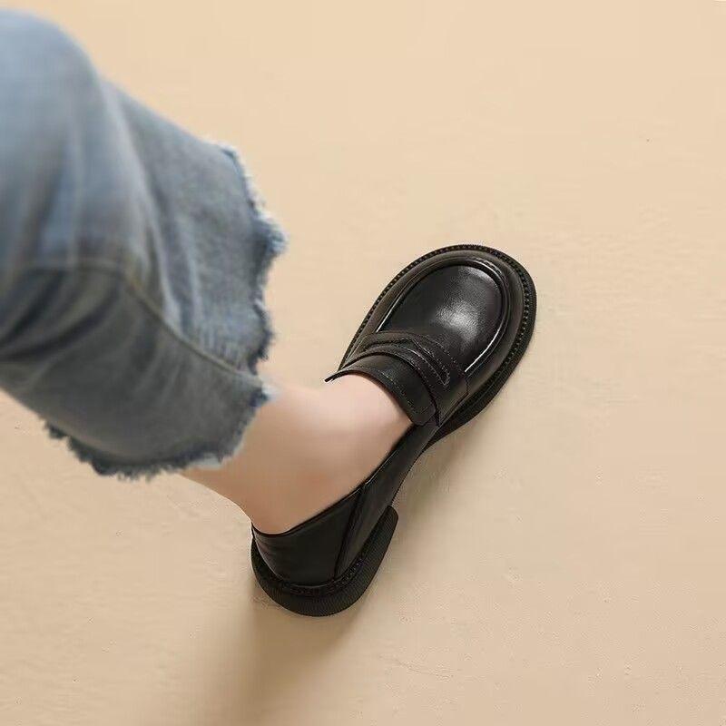 Dames enkelschoen lente 2025 nieuw zacht leer kleine leren schoenen dames werk zacht zool schoenen Britse stijl loafers dames