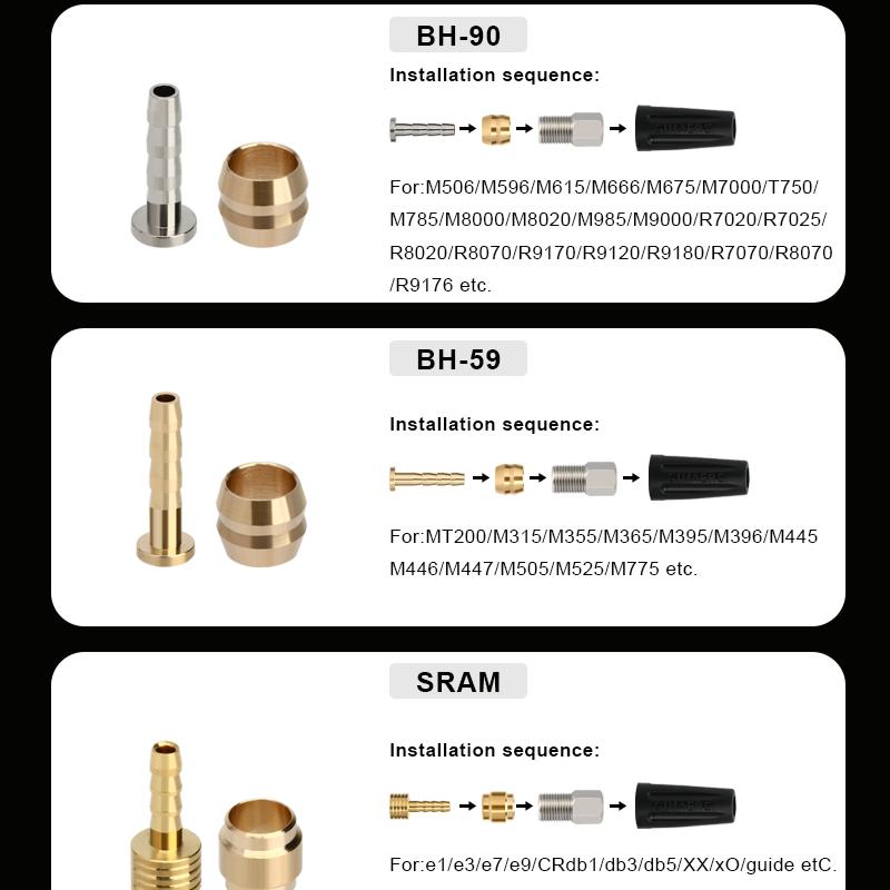 50 Set Bicycle Brake Olive Alloy Bike Hydraulic Disc Brake Needle Olive Connect Inserts For SHIMANO BH90 BH59 SRAM MAGURA TEKTRO