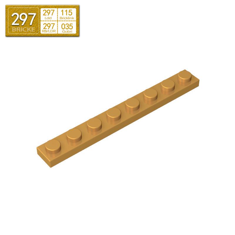 BRICKE Brick Guest 1x8 Plate, Compatible with Lego 3460, Loose Parts Building Blocks, Small Particles.