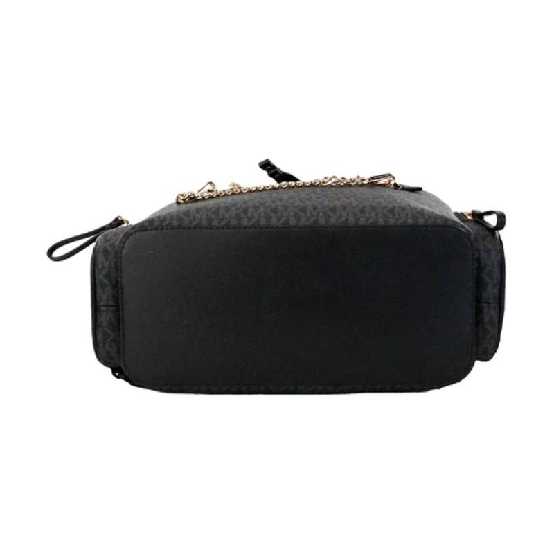 MICHAEL KORS Jet Set brand logo chain design PVC (polyvinyl chloride) plus leather backpack large size women's black