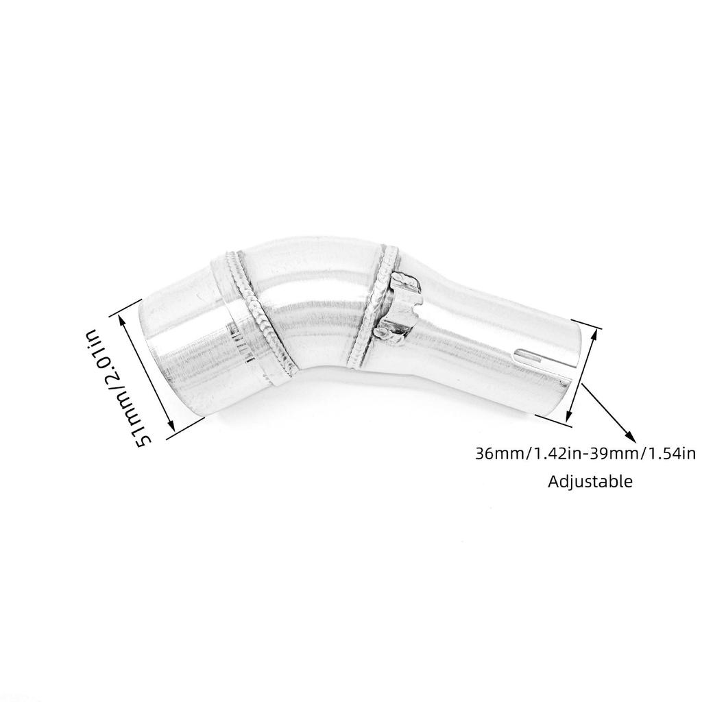 Stainless Steel Mid-Section Exhaust Adapter for Yamaha R25, R3, MT03, MT25 (2015-2020)