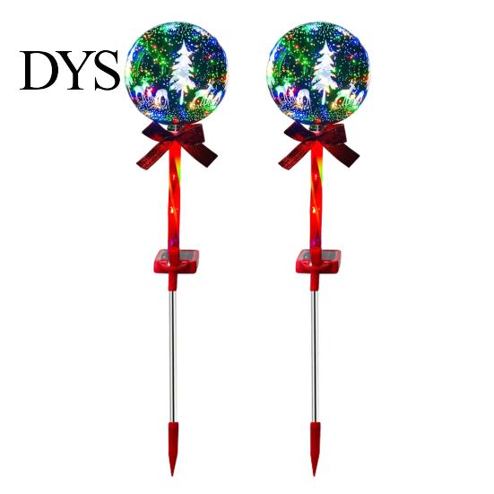 Solar Powered Outdoor Garden Lights 2Pcs Christmas Ball Light, Color Changing LED Stake with Automatic Dusk to Dawn 13 Beads, IP65 Waterproof