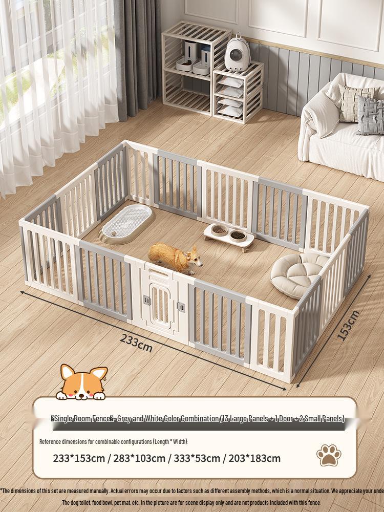 Gray & White Color Block Puppy Playpen for Small to Medium Dogs - Indoor Pet Crate & Isolation Fence
