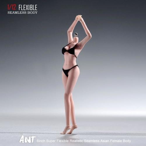 1/12 Scale Female Body, 6-Inch Super Flexible 22-Joint Seamless Female Body Micro Beauty 3D Action Doll with Detachable Legs, Suitable for Hobby Colle