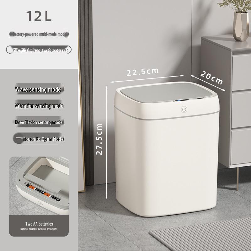 

Smart 14L Induction Trash Can - Long-Lasting Battery, Rectangular Flip-Top Design for Home.