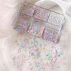 6 Grids Mixed White Pearl Nail Charms 3D Round Pearl Beads Color Sequin Nail Art Rhinestones Manicure Accessories Diy Parts