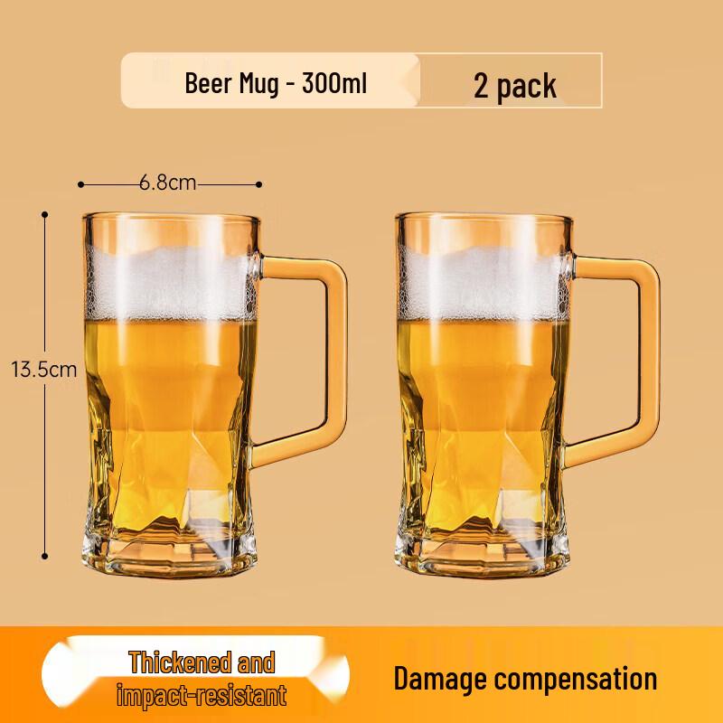 Heat-Resistant Tempered Glass Mug with Handle