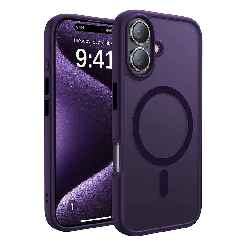 

Magnetic Matte Translucent Armor Shockproof Case For iPhone 17 16 15 14 13 12 11 Pro Max Plus For Magsafe Wireless Charge Cover for iPhone Air